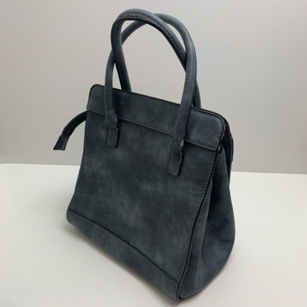 Urban Expressions Distressed Gray/Blue Certified Vegan Satchel - Picture 2 of 8